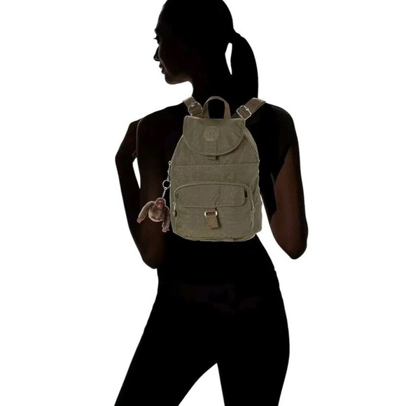 Kipling Queenie Backpack, Medium - Jaded Green Tonal Zipper NWOT MSRP $104 - Picture 7 of 7